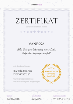 star certificates